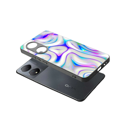 Lilac Drift sleek Vivo-y100 cover with tempered glass back and TPU edges