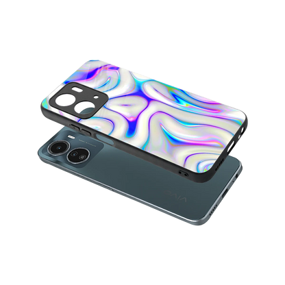 Lilac Drift sleek vivo y16 cover with tempered glass back and TPU edges
