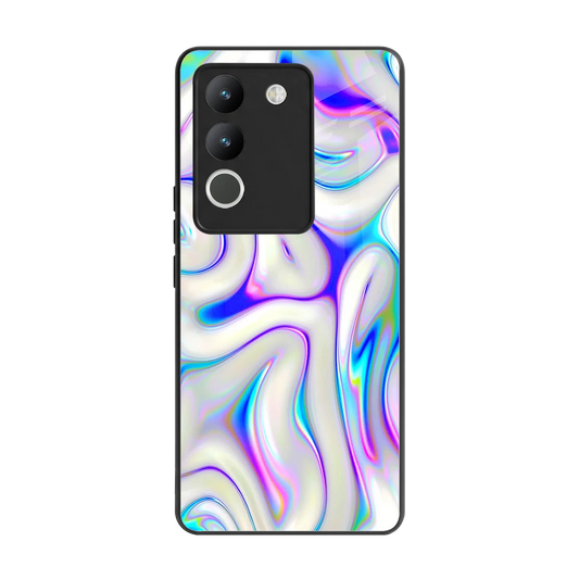 Lilac Drift back phone cover | glass case for vivo y200 5g