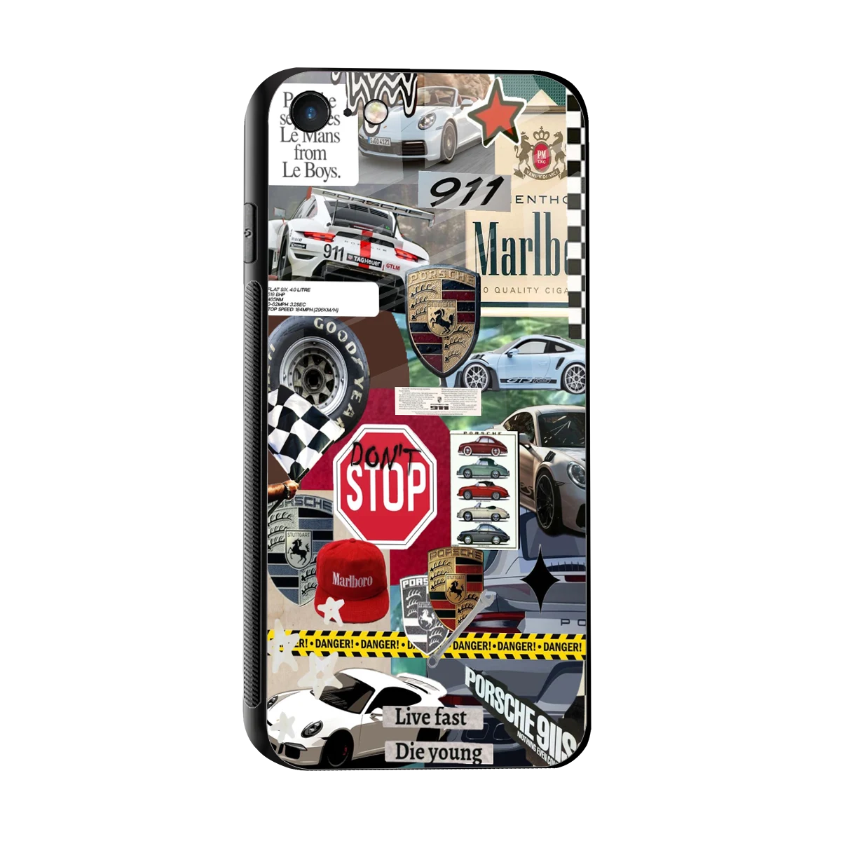 Limitless Ride sleek iphone 7 cover with tempered glass back and TPU edges