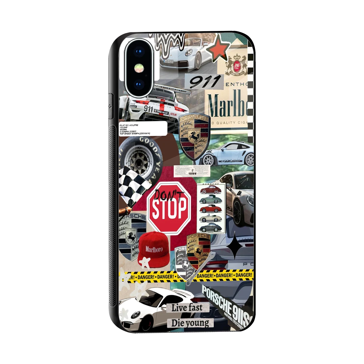 Limitless Ride sleek iphone x cover with tempered glass back and TPU edges