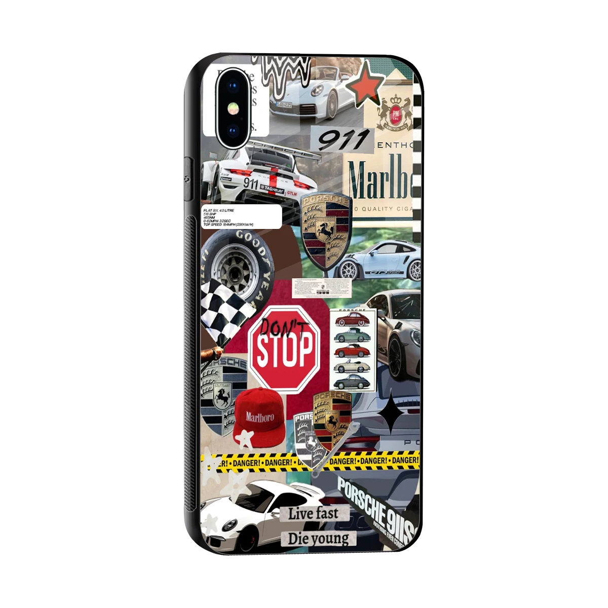 Limitless Ride sleek iphone xs max cover with tempered glass back and TPU edges