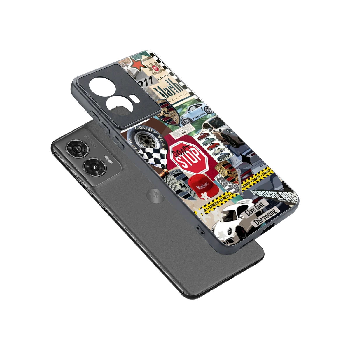 Limitless Ride sleek motorola edge 50 fusion cover with tempered glass back and TPU edges