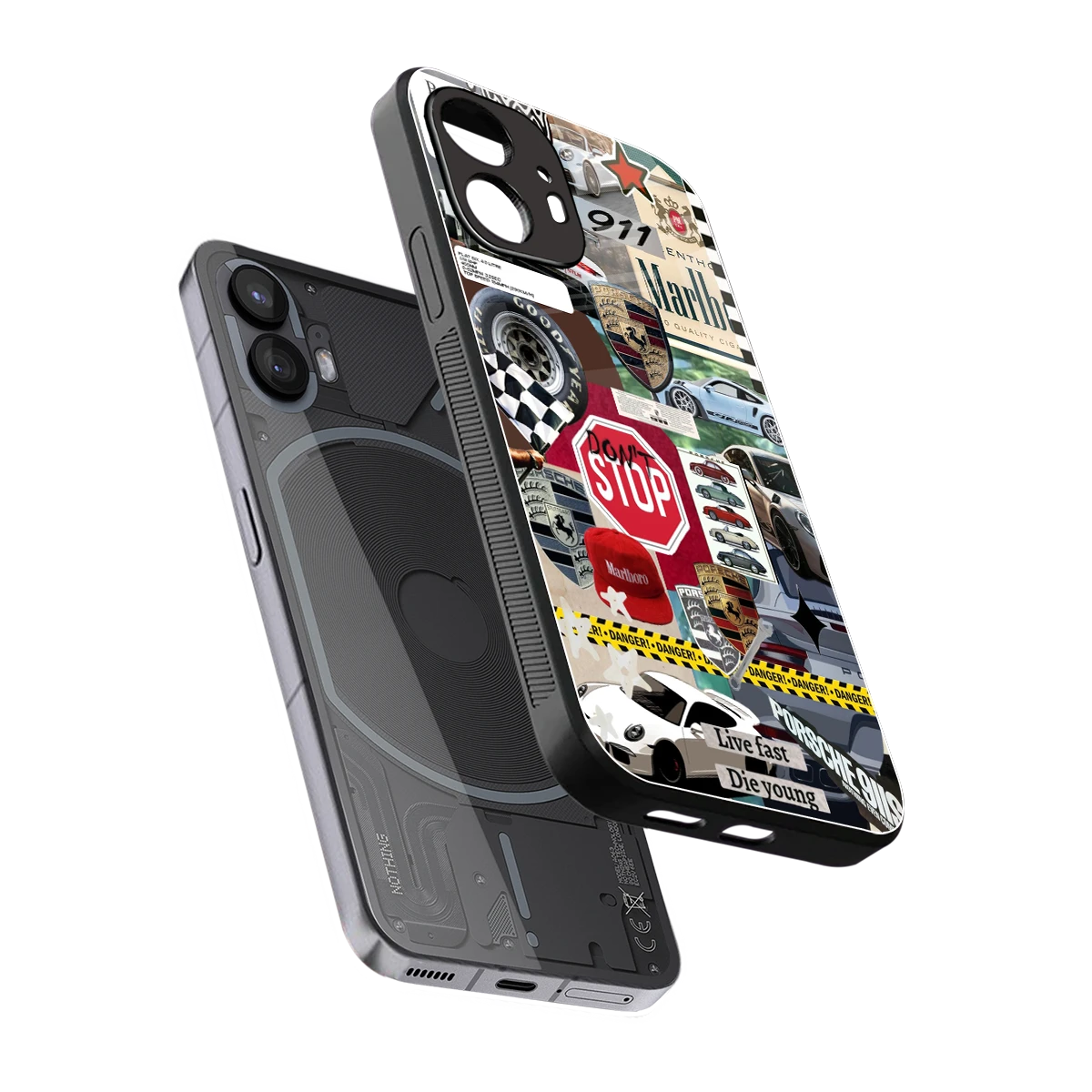 Limitless Ride sleek nothing phone 2 cover with tempered glass back and TPU edges