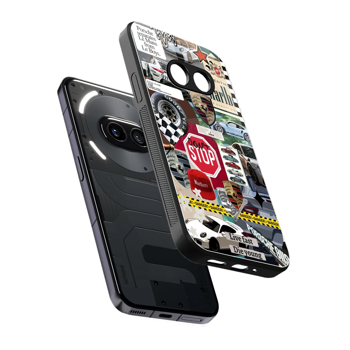 Limitless Ride sleek nothing phone 2a cover with tempered glass back and TPU edges