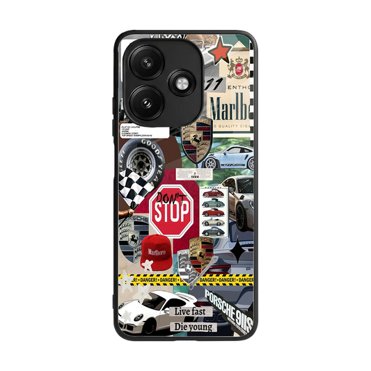 Limitless Ride back phone cover | glass case for redmi 12 5g