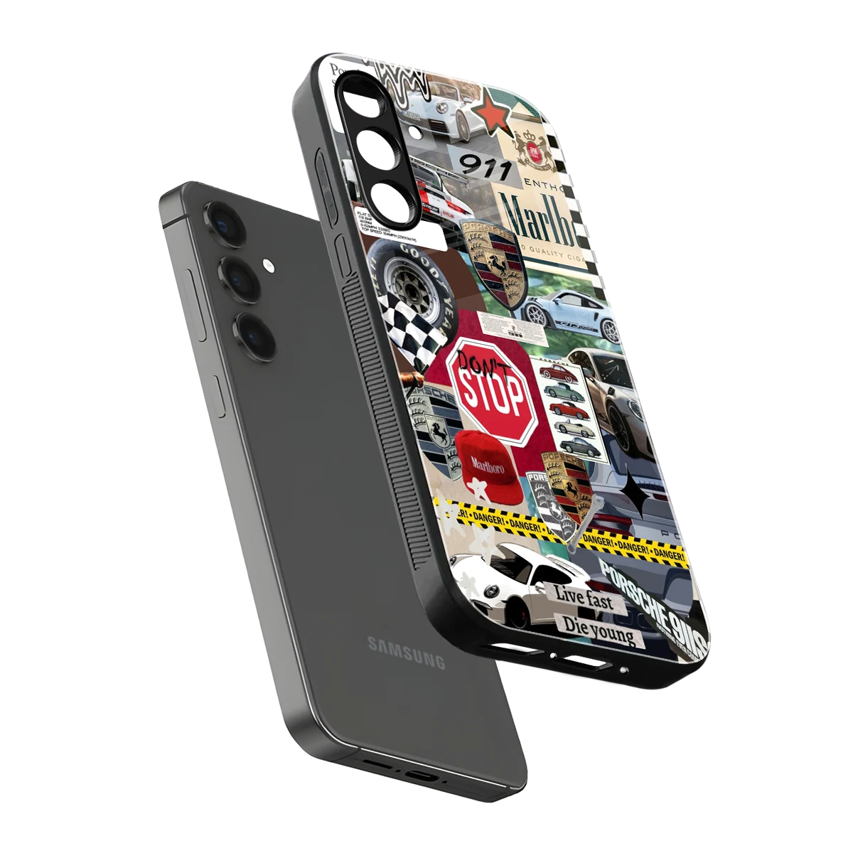 Limitless Ride sleek samsung galaxy a55 5g cover with tempered glass back and TPU edges
