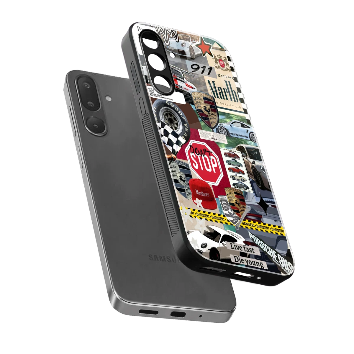 Limitless Ride sleek samsung galaxy m36 5g cover with tempered glass back and TPU edges