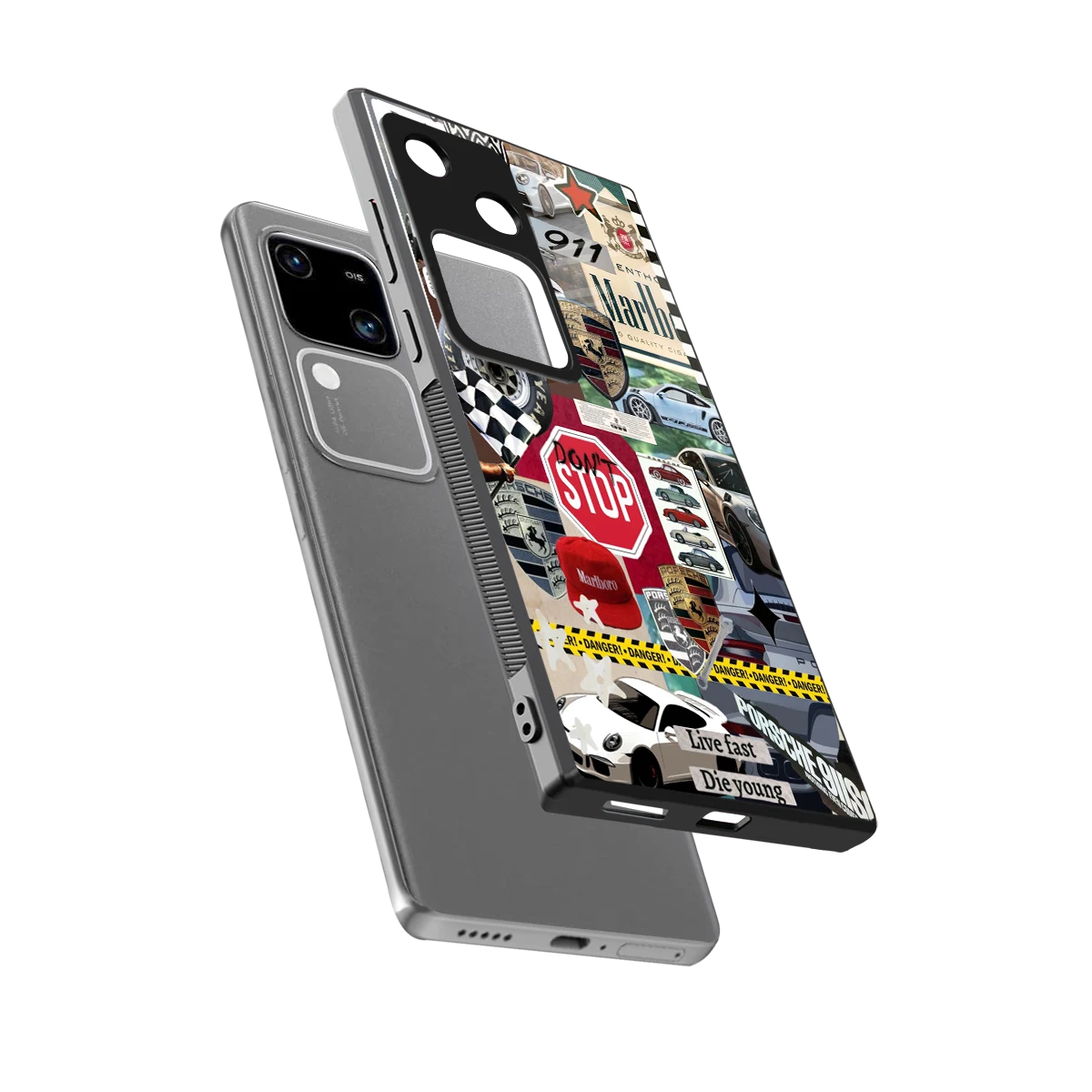 Limitless Ride sleek vivo v30 cover with tempered glass back and TPU edges