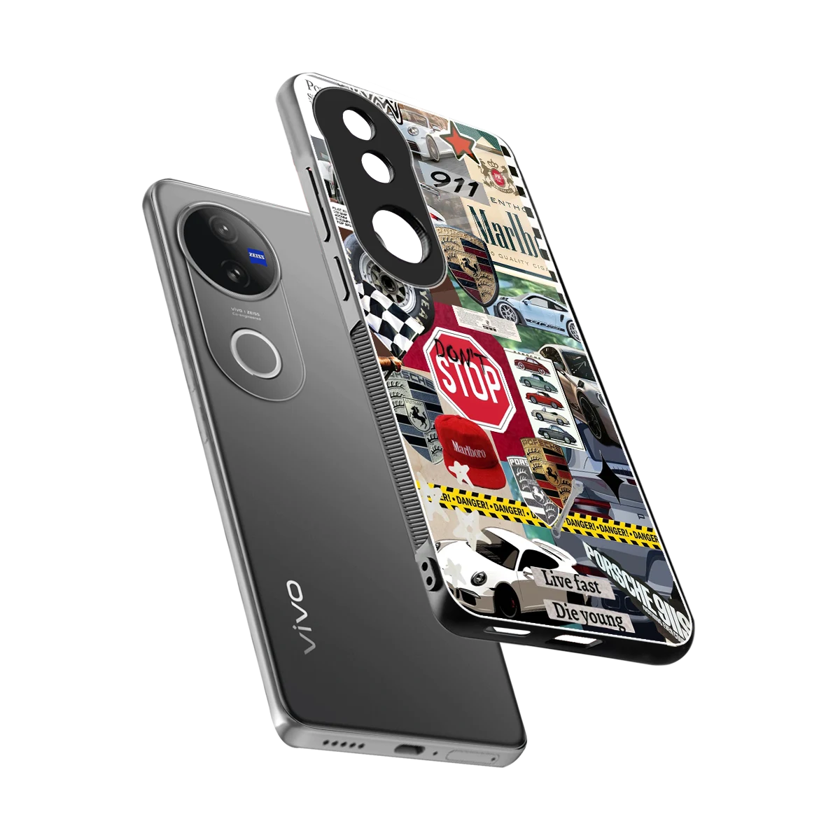 Limitless Ride sleek vivo v50 cover with tempered glass back and TPU edges
