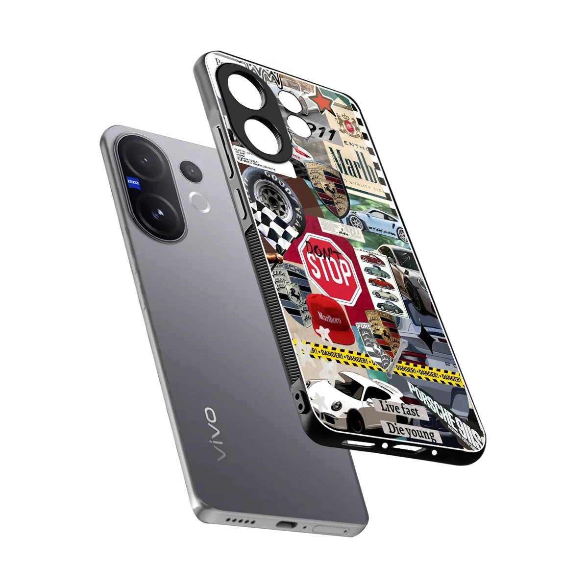 Limitless Ride sleek vivo v60 cover with tempered glass back and TPU edges