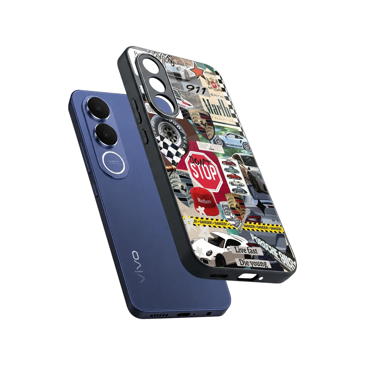 Limitless Ride sleek vivo v70 fe cover with tempered glass back and TPU edges