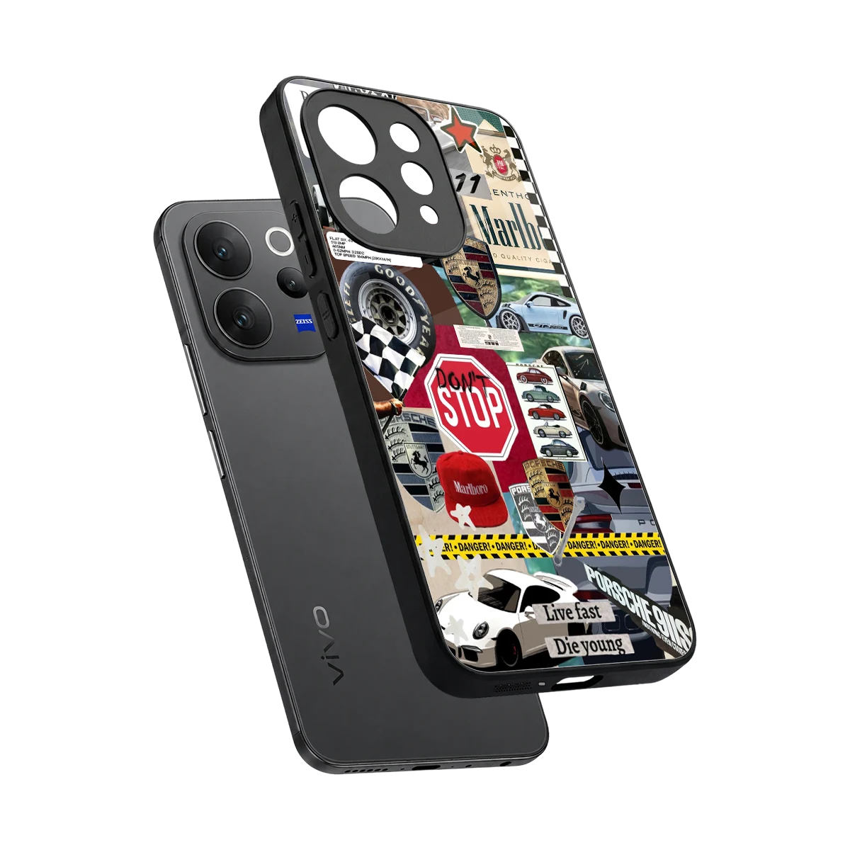 Limitless Ride sleek vivo v70 elite cover with tempered glass back and TPU edges