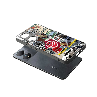 Limitless Ride sleek Vivo-y100 cover with tempered glass back and TPU edges