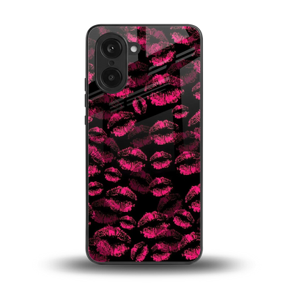 Lip Glam Black back phone cover | glass case for oneplus nord ce5 5g
