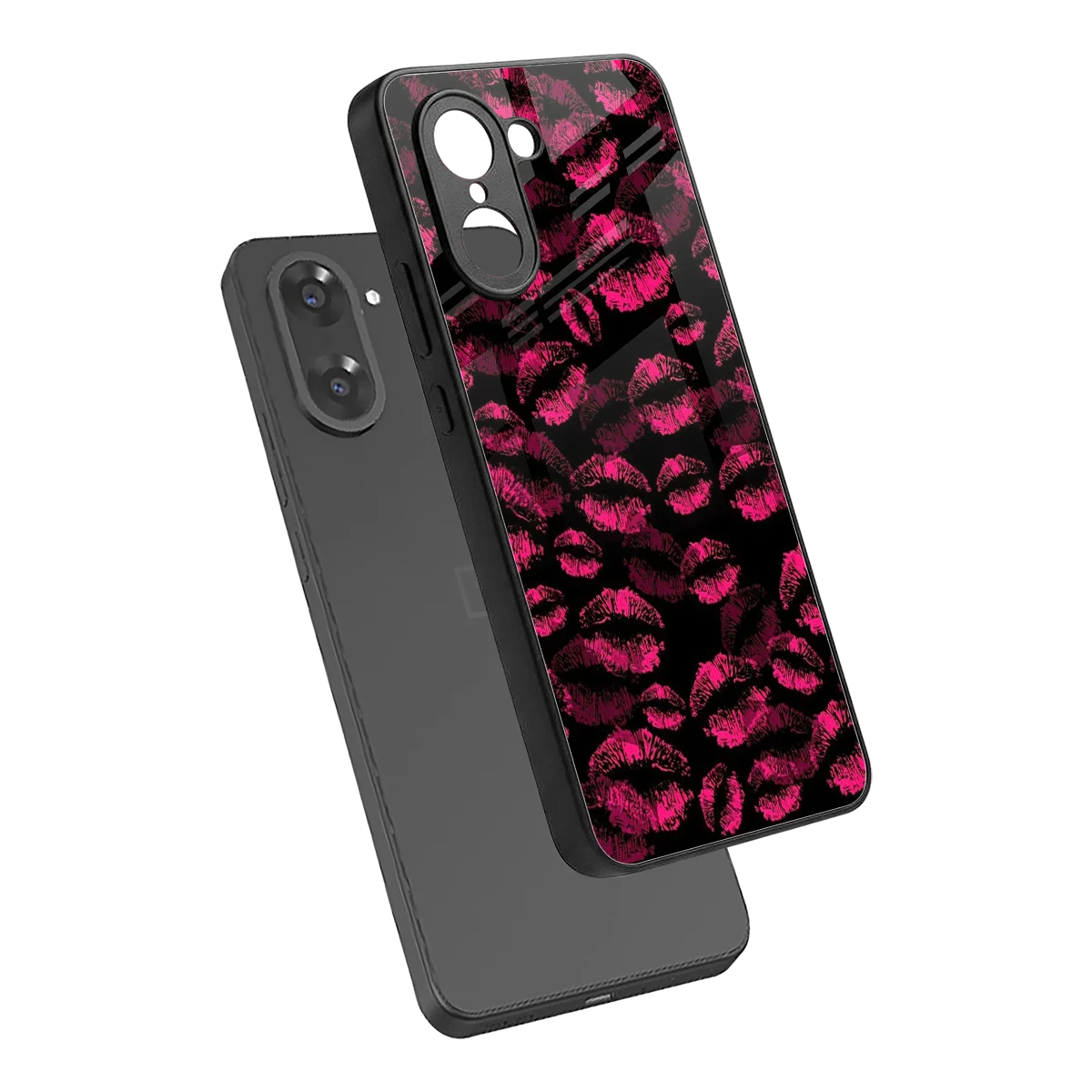 Lip Glam Black sleek oneplus nord ce5 5g cover with tempered glass back and TPU edges