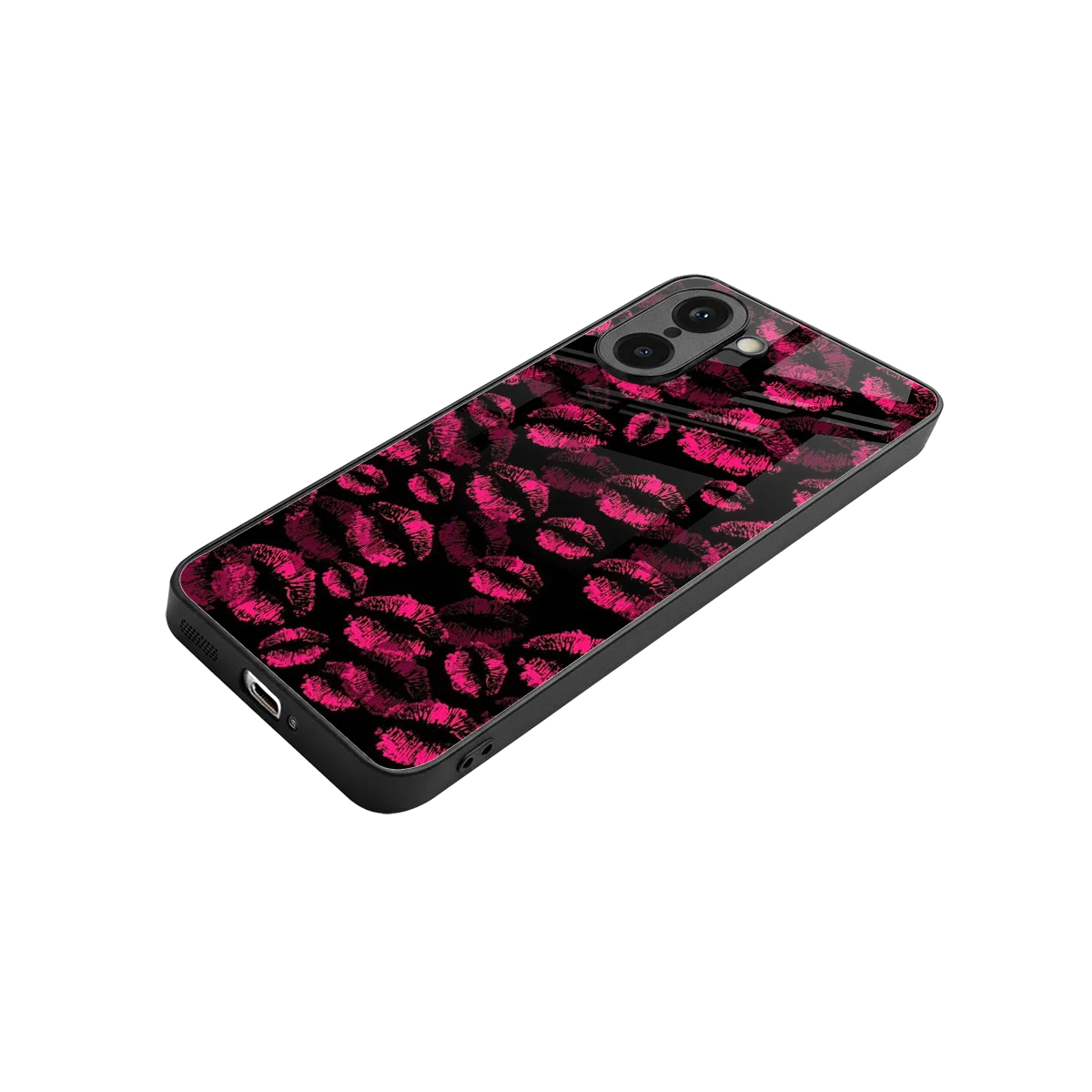 Lip Glam Black stylish phone case for oneplus nord ce5 5g | glossy glass and slim fit