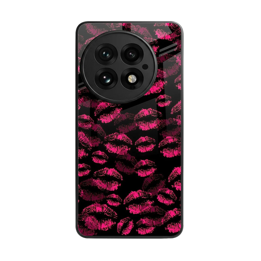 Lip Glam Black back phone cover | glass case for oneplus 13
