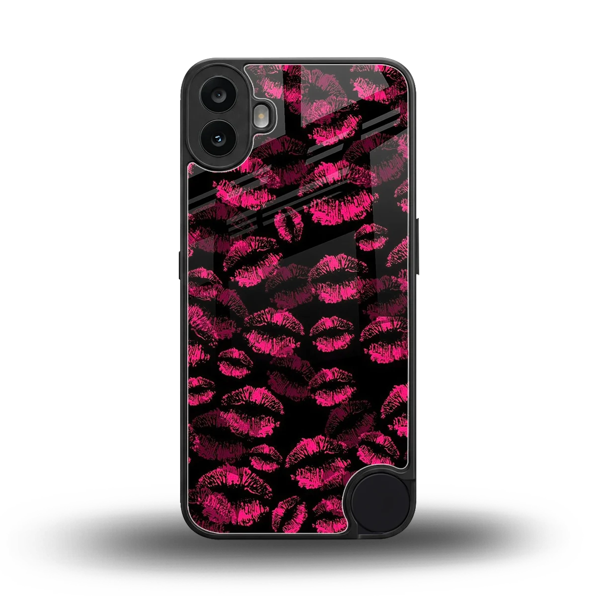 Lip Glam Black back phone cover | glass case for cmf nothing phone 1