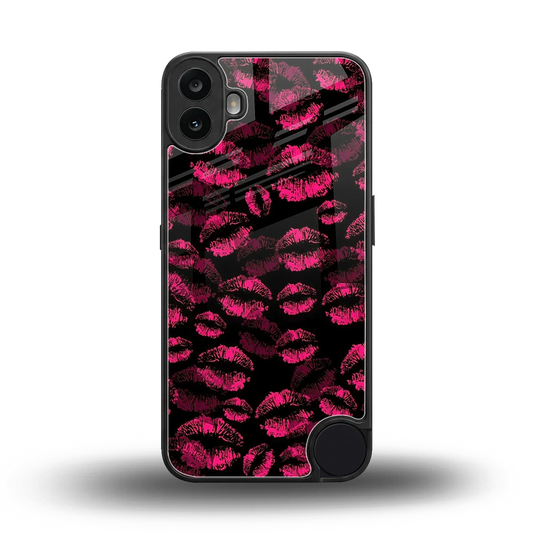 Lip Glam Black back phone cover | glass case for cmf nothing phone 1