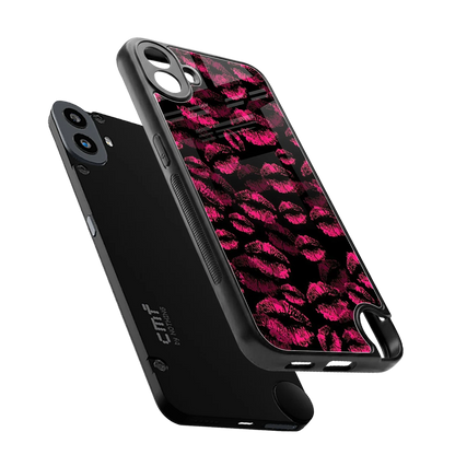 Lip Glam Black sleek cmf nothing phone 1 cover with tempered glass back and TPU edges