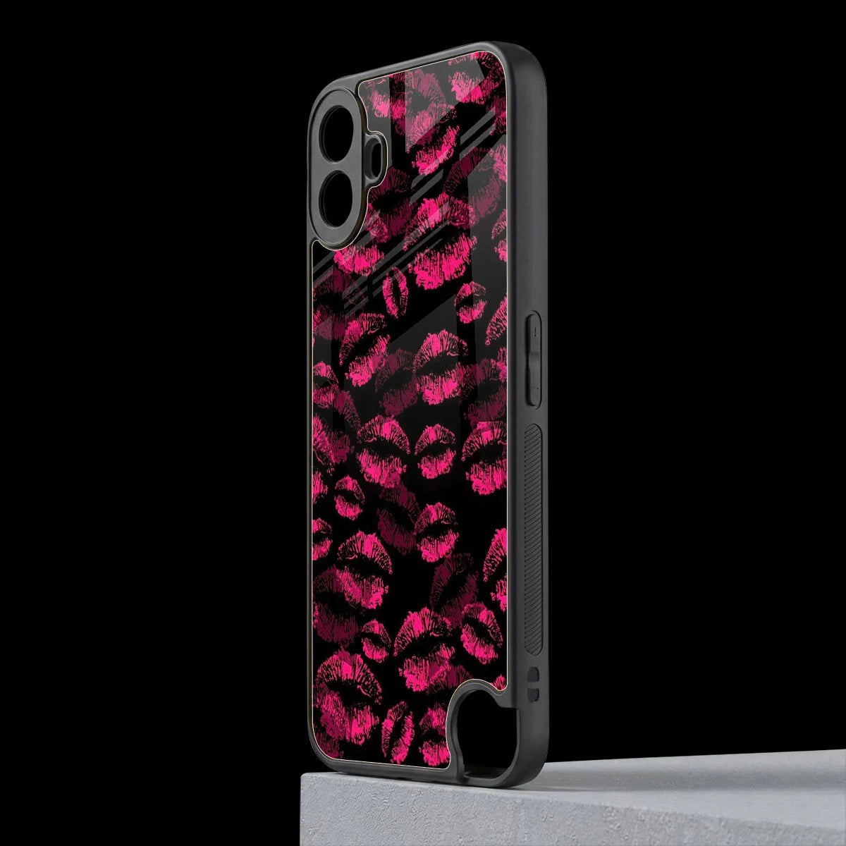 Lip Glam Black cmf nothing phone 1 mobile cover | shockproof glass phone case