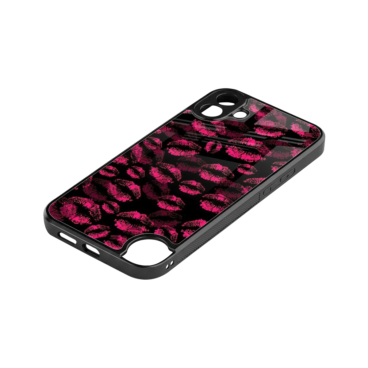 Lip Glam Black stylish phone case for cmf nothing phone 1 | glossy glass and slim fit