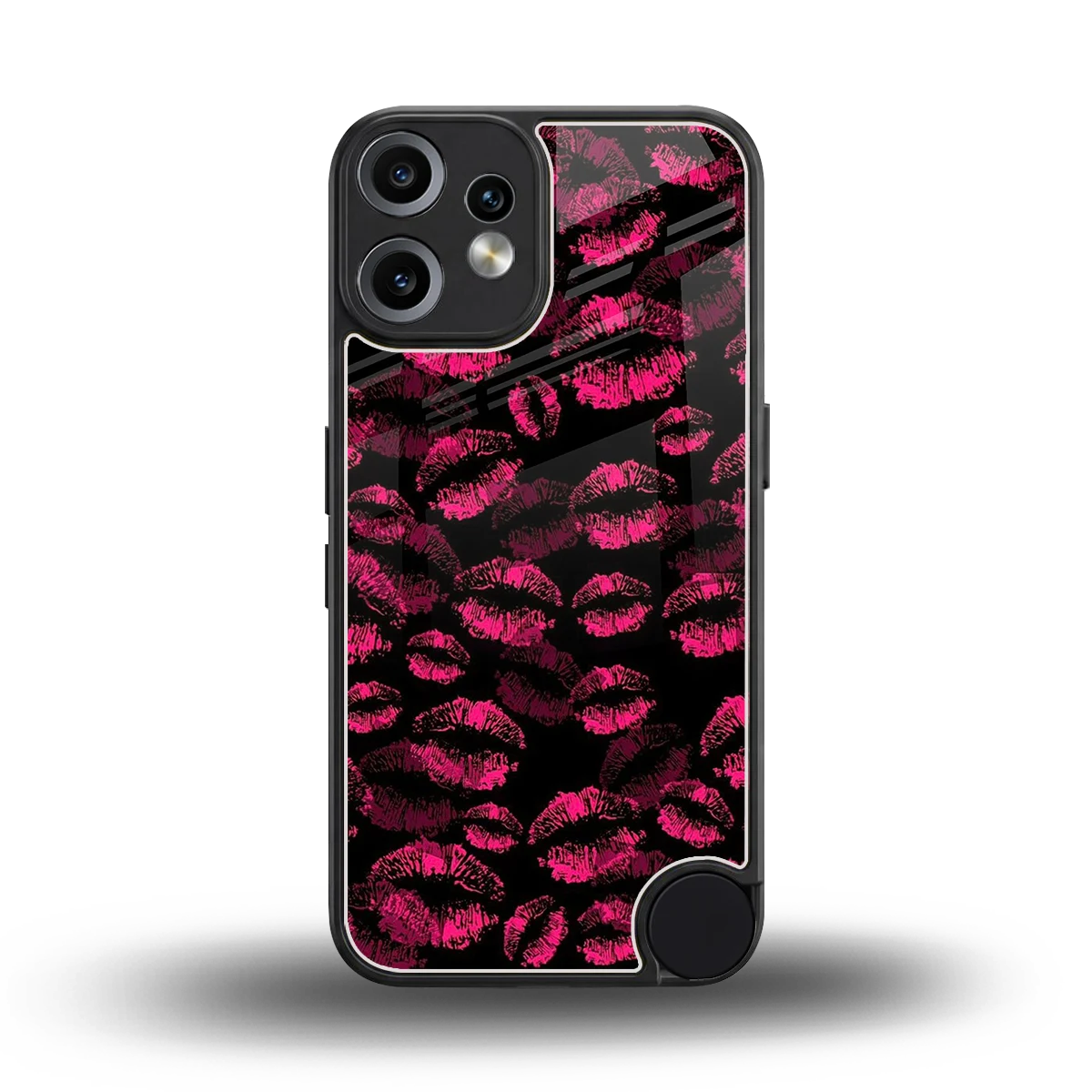 Lip Glam Black back phone cover | glass case for cmf nothing phone 2 pro