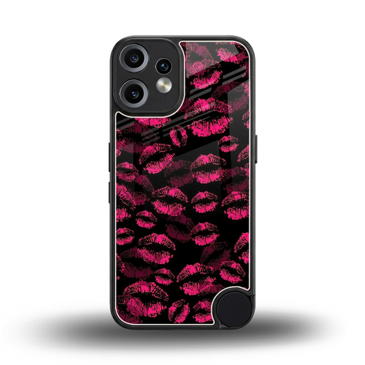 Lip Glam Black back phone cover | glass case for cmf nothing phone 2 pro