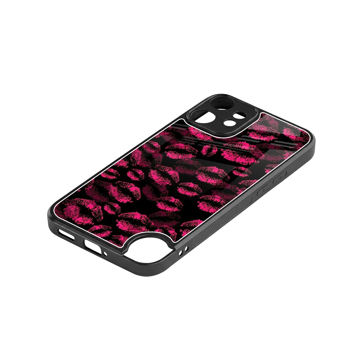 Lip Glam Black stylish phone case for cmf nothing phone 2 pro | glossy glass and slim fit
