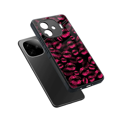 Lip Glam Black sleek iqoo neo 10r 5g cover with tempered glass back and TPU edges