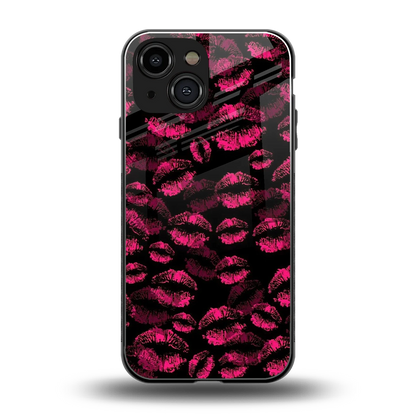 Lip Glam Black back phone cover | glass case for iphone 13 mini