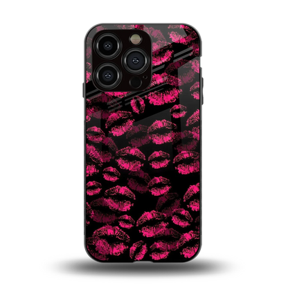 Lip Glam Black back phone cover | glass case for iphone 13 pro