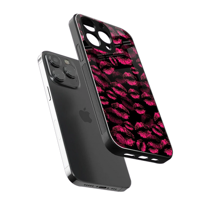 Lip Glam Black sleek iphone 13 pro cover with tempered glass back and TPU edges