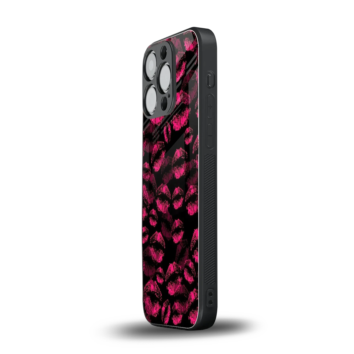 Lip Glam Black iphone 12 pro mobile cover | shockproof glass phone case
