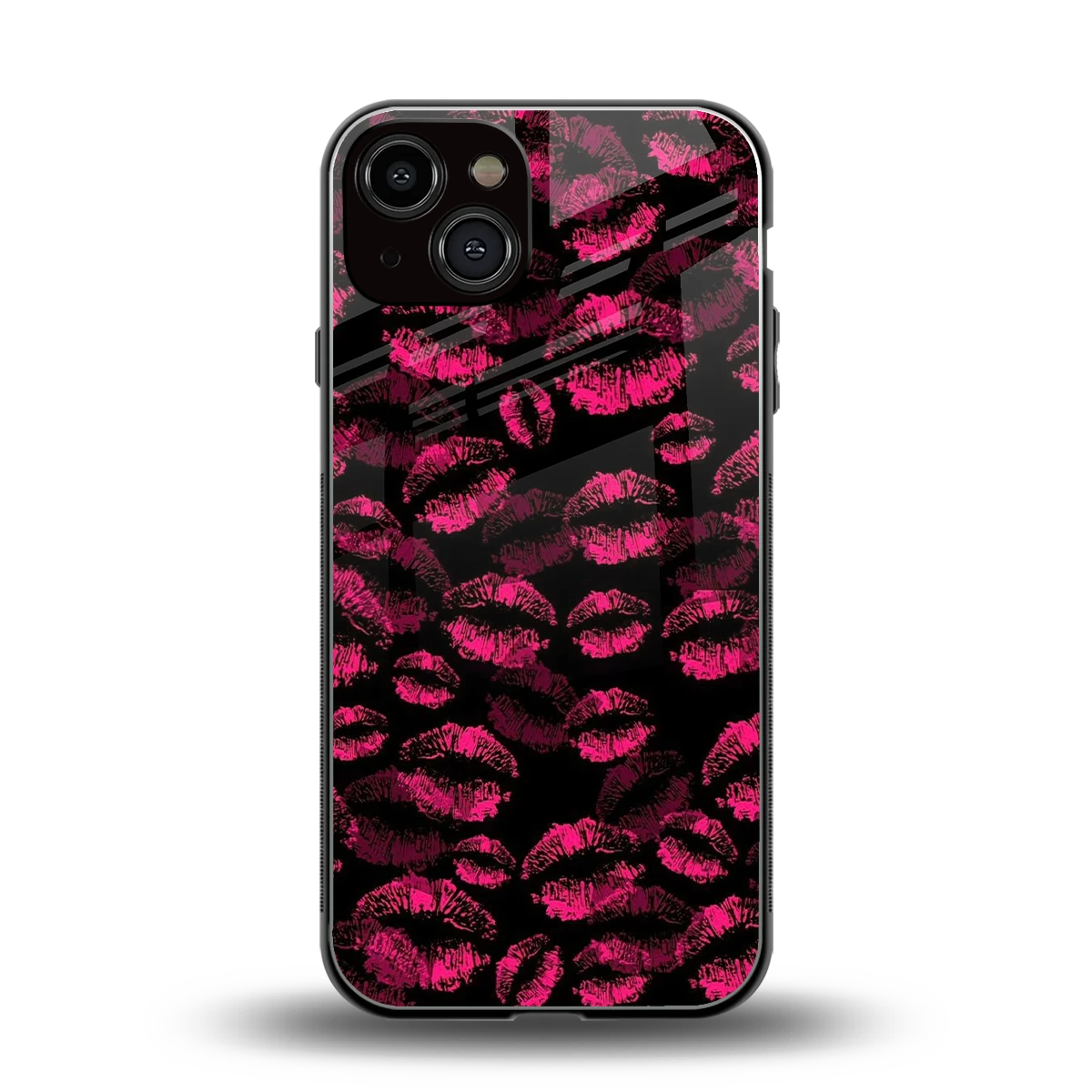 Lip Glam Black back phone cover | glass case for iphone 14
