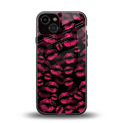 Lip Glam Black back phone cover | glass case for iphone 14
