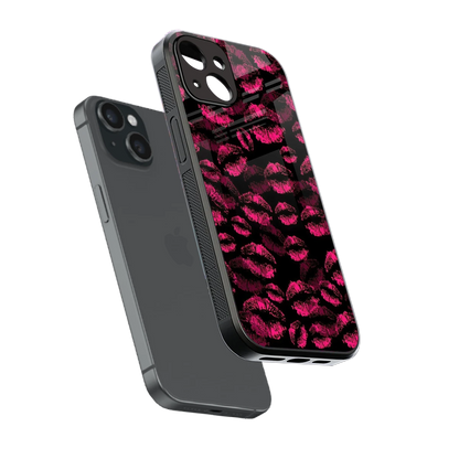 Lip Glam Black sleek iphone 13 cover with tempered glass back and TPU edges