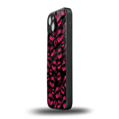 Lip Glam Black iphone 13 mobile cover | shockproof glass phone case