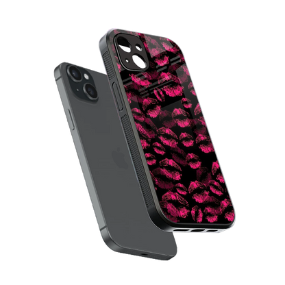 Lip Glam Black sleek iphone 14 plus cover with tempered glass back and TPU edges