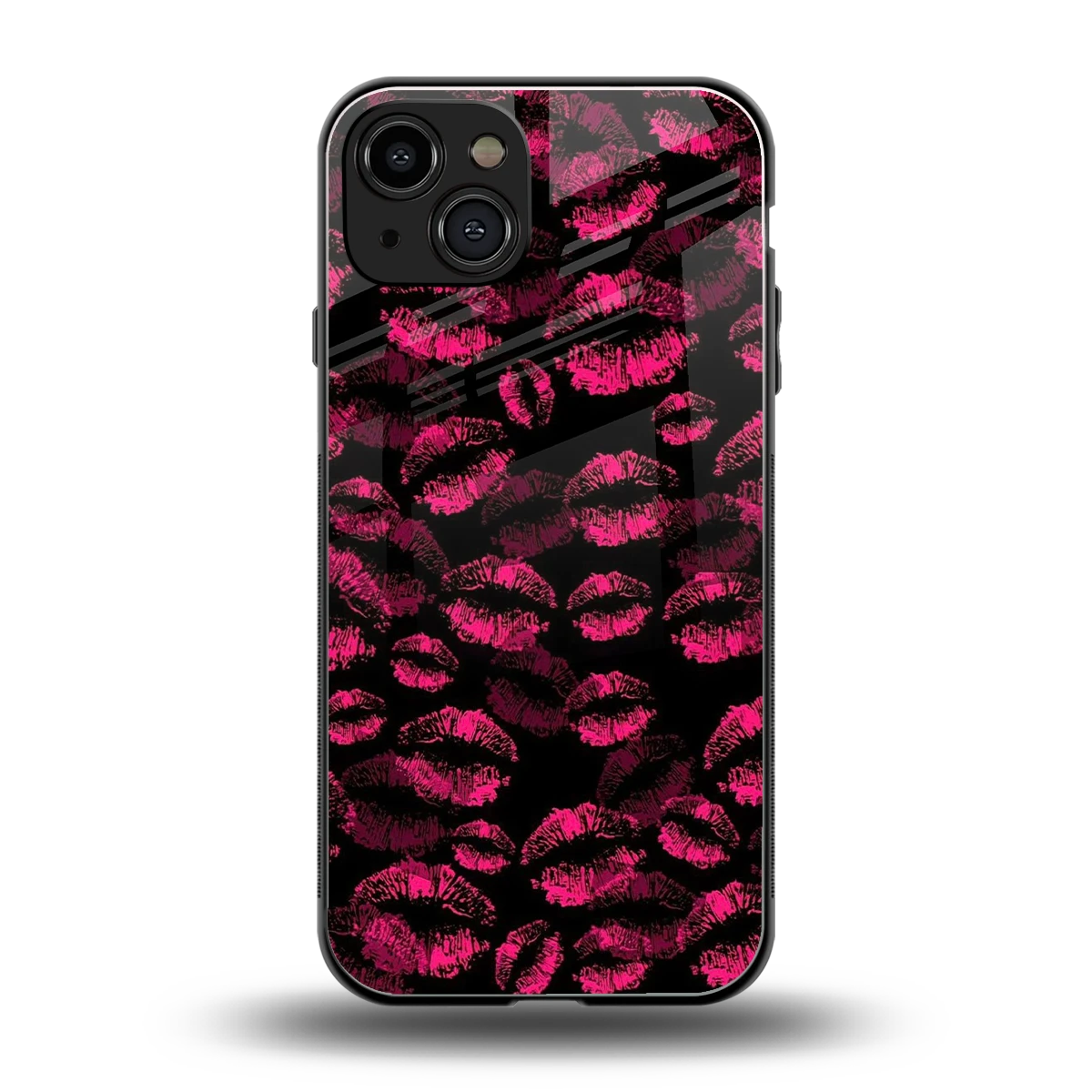 Lip Glam Black back phone cover | glass case for iphone 15