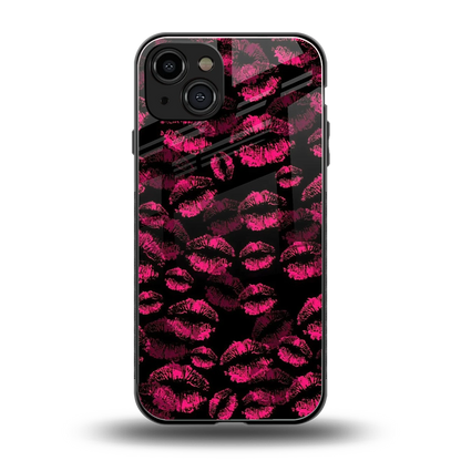 Lip Glam Black back phone cover | glass case for iphone 15