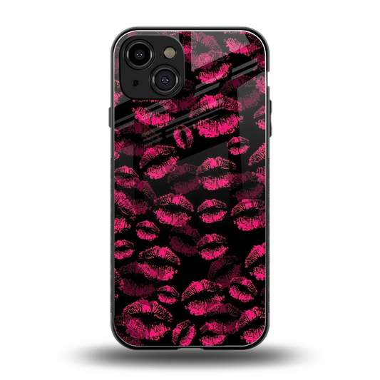 Lip Glam Black back phone cover | glass case for iphone 15