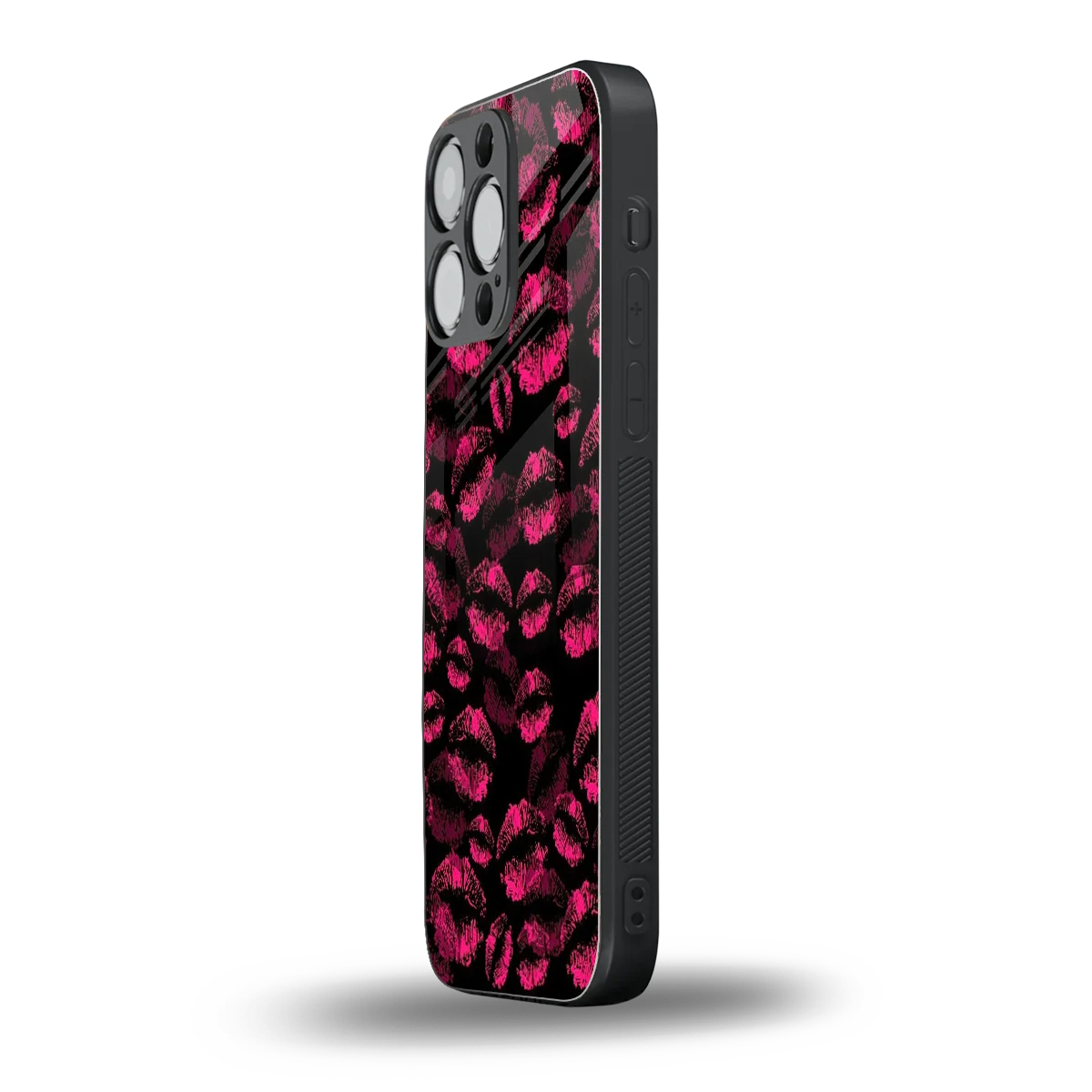Lip Glam Black iphone 16 pro max mobile cover | shockproof glass phone case