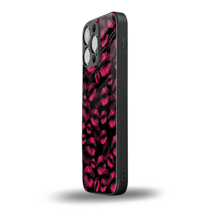 Lip Glam Black iphone 16 pro max mobile cover | shockproof glass phone case