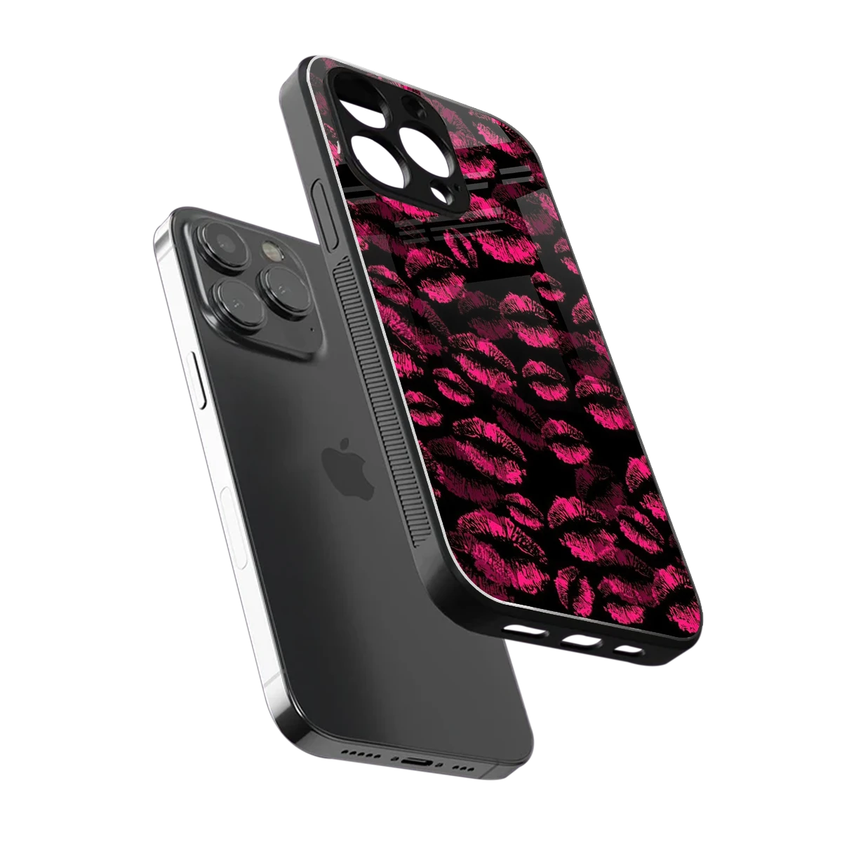 Lip Glam Black iphone x mobile cover | shockproof glass phone case