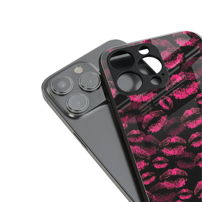 Lip Glam Black Phone Case for Iphone 16 | Glass Case