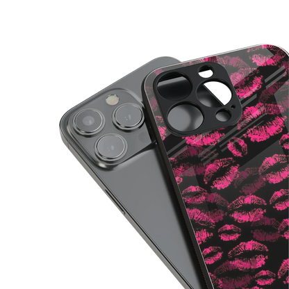 Lip Glam Black stylish phone case for iphone 13 pro | glossy glass and slim fit