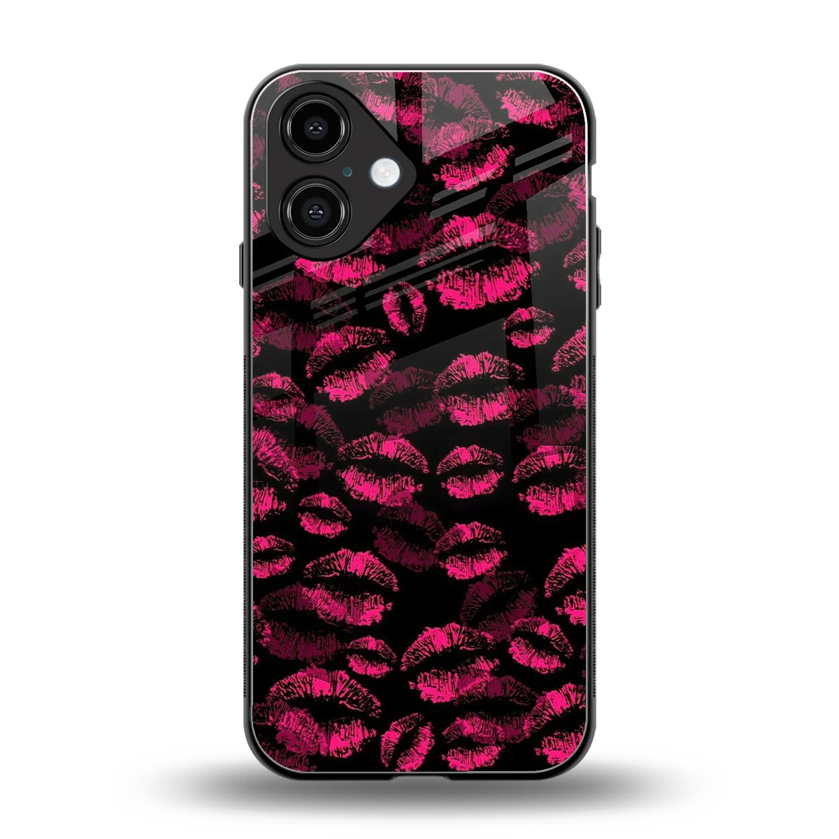Lip Glam Black back phone cover | glass case for iphone 16