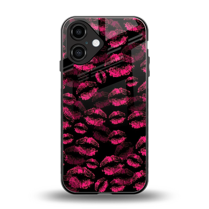 Lip Glam Black back phone cover | glass case for iphone 16